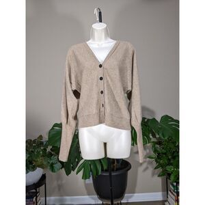 Cullen 100% Cashmere baloon sleeve cardigan sweater. women small Beige